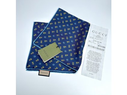 Gucci hedvábný šátek 45x45 cm kolem krku či do klopy