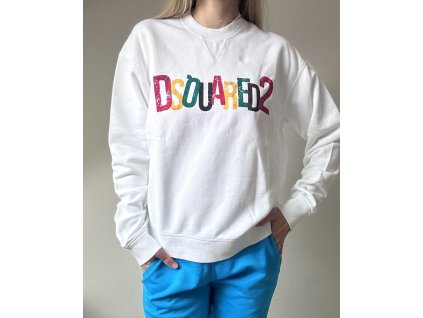 Dsquared2 mikina vel. S - M bílá
