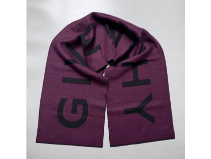 Givenchy unisex šála vínová 35x180 cm nova