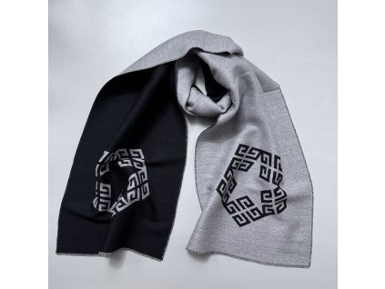 Givenchy unisex šála šedo - černá 35x180 cm