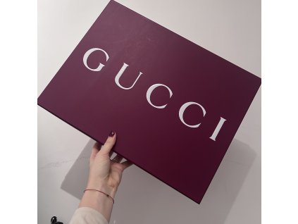 Gucci bordo velká plochá krabice na šátek/oblečení