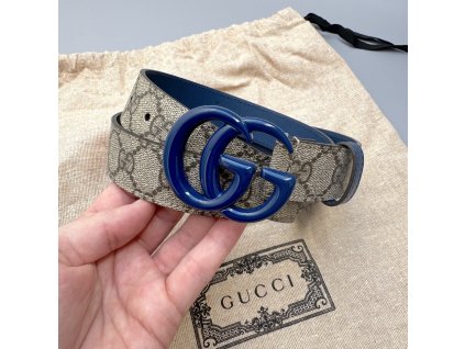 Gucci pásek vel. 85 kožený unisex modrá spona