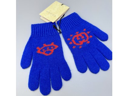 Gucci dětské rukavice vel. M 6-8 let modré