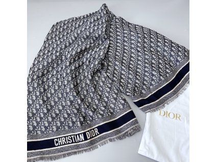 Dior šátek 135x140 cm tmavě modrý