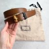 Gucci pásek vel. 90 unisex hnědý kožený s bambusovou sponou