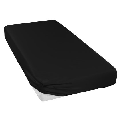 0000 Uni Mako Satin 3318 schwarz Spannbetttuch Freisteller 2000px