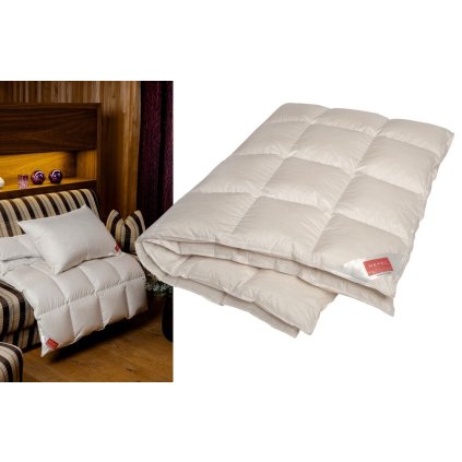 Celoroční péřová přikrývka OPULENCE Tencel/Kašmír 100% HUSÍ PÉŘOVÝ ANTI-AGE HEFEL (- Velikost 290x235cm)
