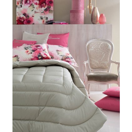BLUMARINE PŘEHOZ NOTE BLU SE SWAROVSKI KRYSTALY STŘÍBRNÝ (Rozměry Přehozů Manželská postel 275x265cm)