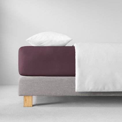 Estella NAPÍNACÍ PROSTĚRADLO AUBERGINE (Rozměry plachet MAKO JERSEY 200x200cm (od 180x200 do 200x220cm))