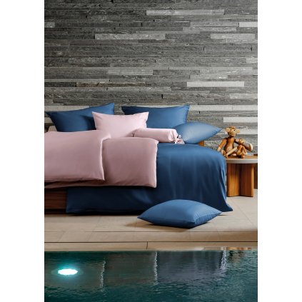 hefel bettwaesche classic uni rosa blau image