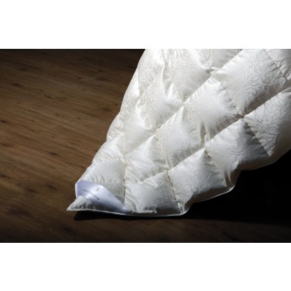 Letní péřová přikrývka ALEGRA, 100% HEDVÁBÍ + 100% HUSÍ PÉŘOVÝ, SEIDENWEBER (- Velikost 240x220cm)