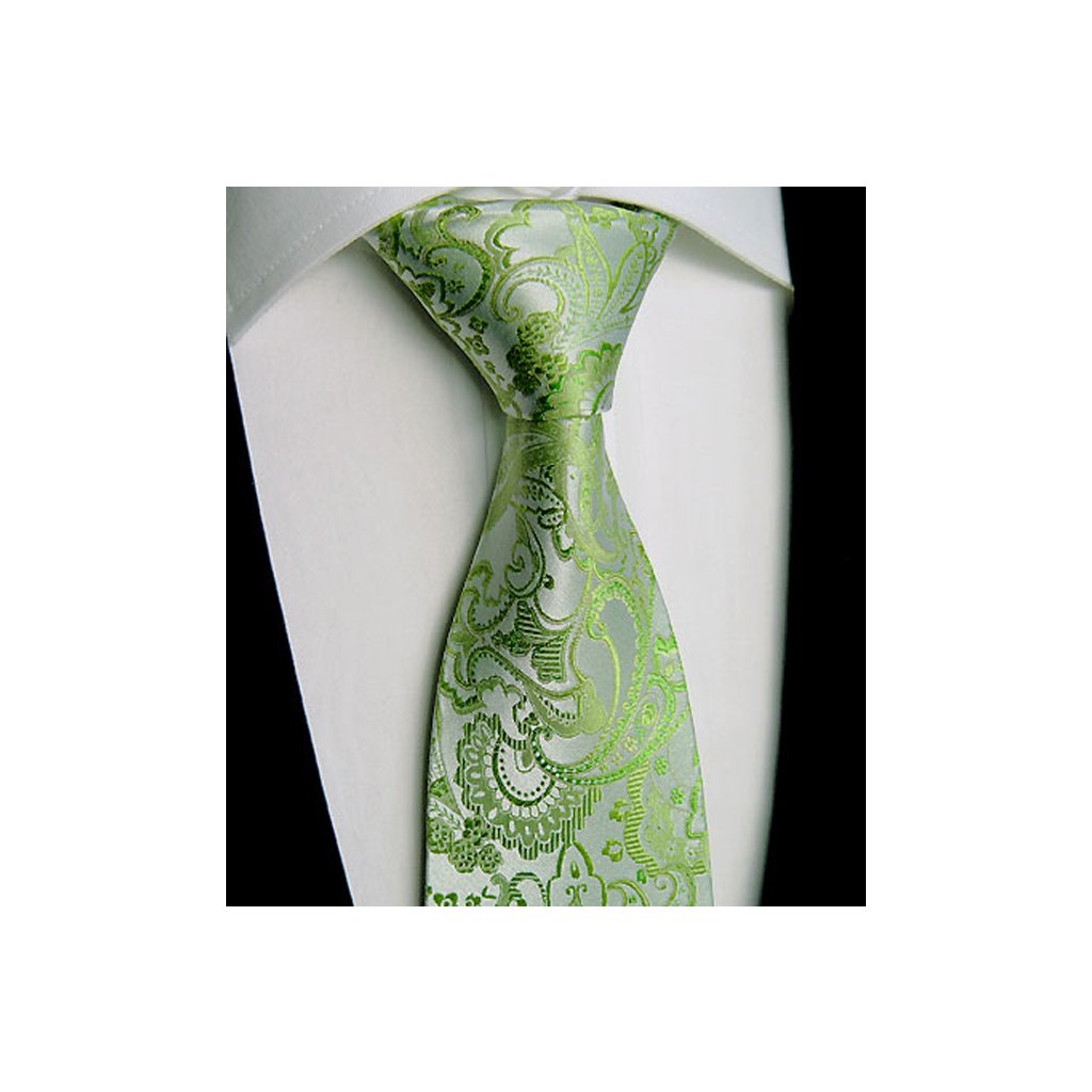 Beytnur 229-1 hedvábná zelená kravata, paisley