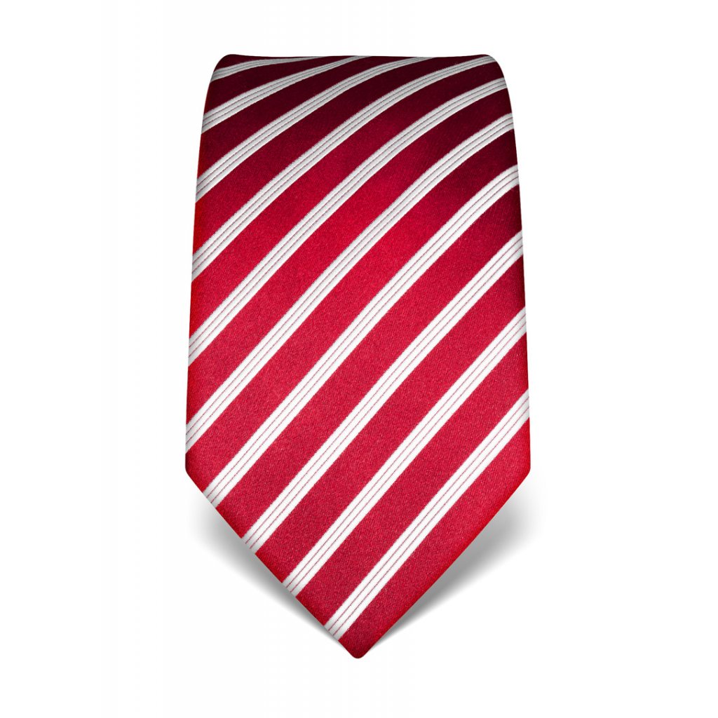 Červená kravata Vincenzo Boretti 21931 - s proužky - luxusni-moda.cz
