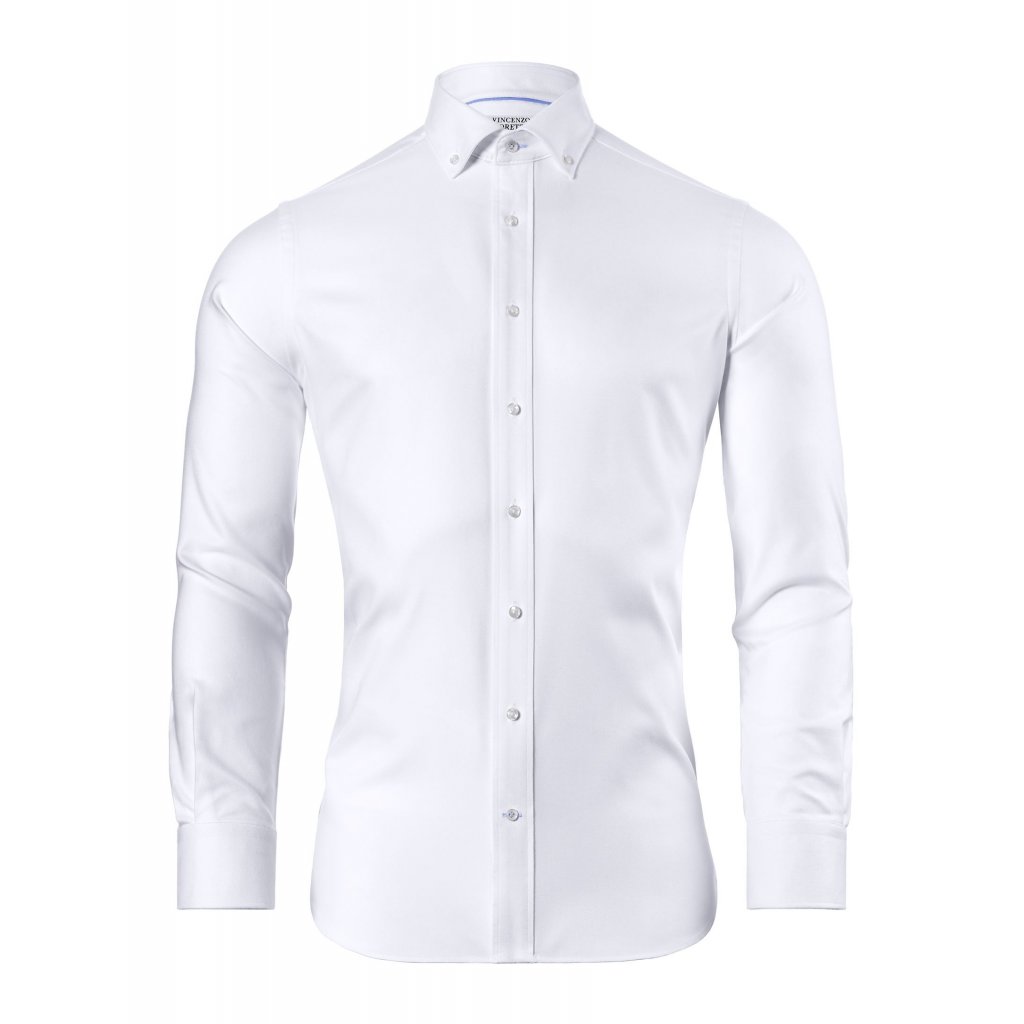 Vincenzo Boretti košile bílá Oxford lehká SF812 - luxusni-moda.cz