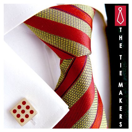 Luxusní hedvábná kravata zlatá s oranžovým pruhem 211-2