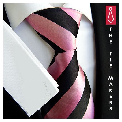 Jemná hedvábná kravata Beytnur 93-2 černorůžová
