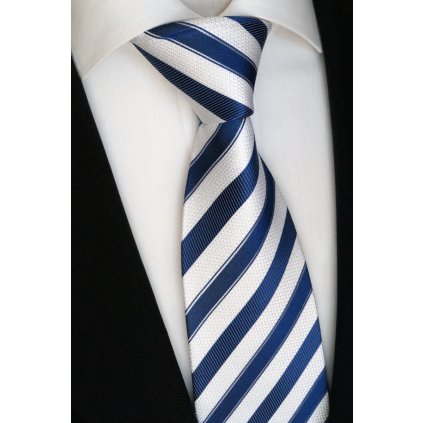Luxusní modro bílá kravata
