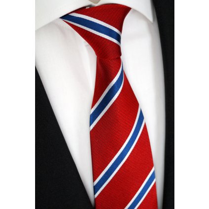 Manažerská kravata Beytnur 120-3 červená s pruhem