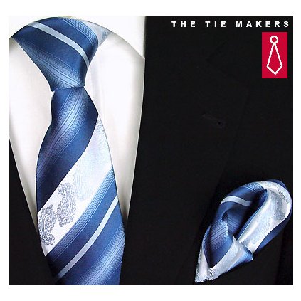 Modrý set kravata a kapesníček Beytnur 206-2
