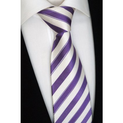 fialovo bílá kravata