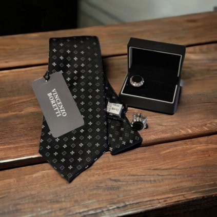 Luxusní set kravata a knoflíčky dárek pro muže