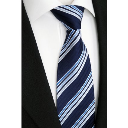Luxusní modrá kravata hedvábí