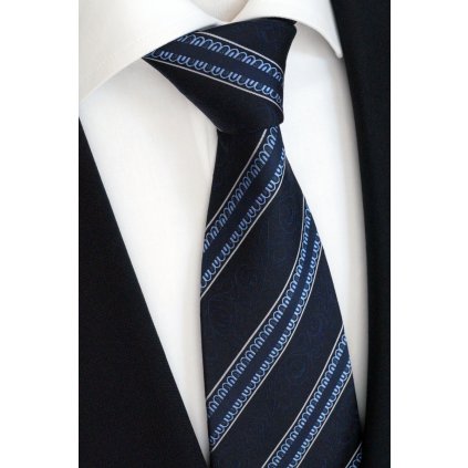 Luxusní hedvábná modrá kravata