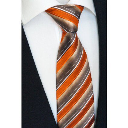 oranžová hedvábná kravata