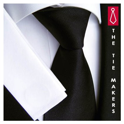 Černá jednobarevná kravata Beytnur 900-24