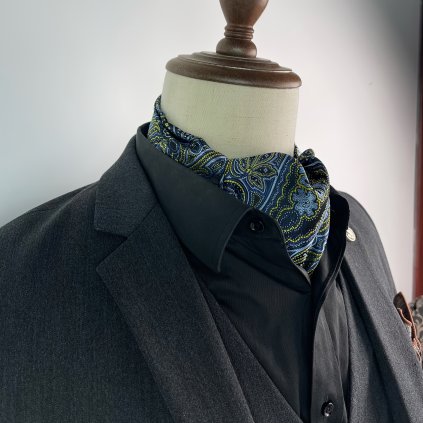 jarní askot modro žlutý ascot