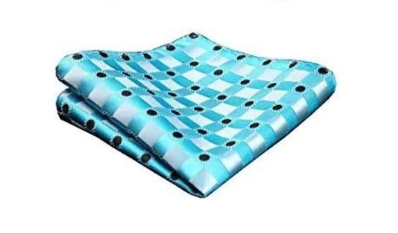 Fišer Hedvábný kapesníček tyrkysový malý