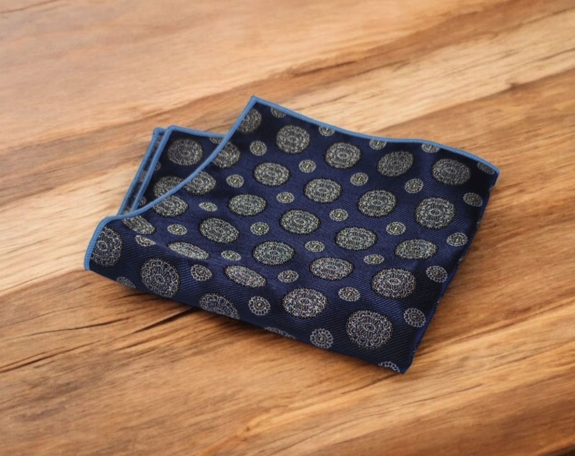 Fišer Hedvábný kapesníček - modrý vzor