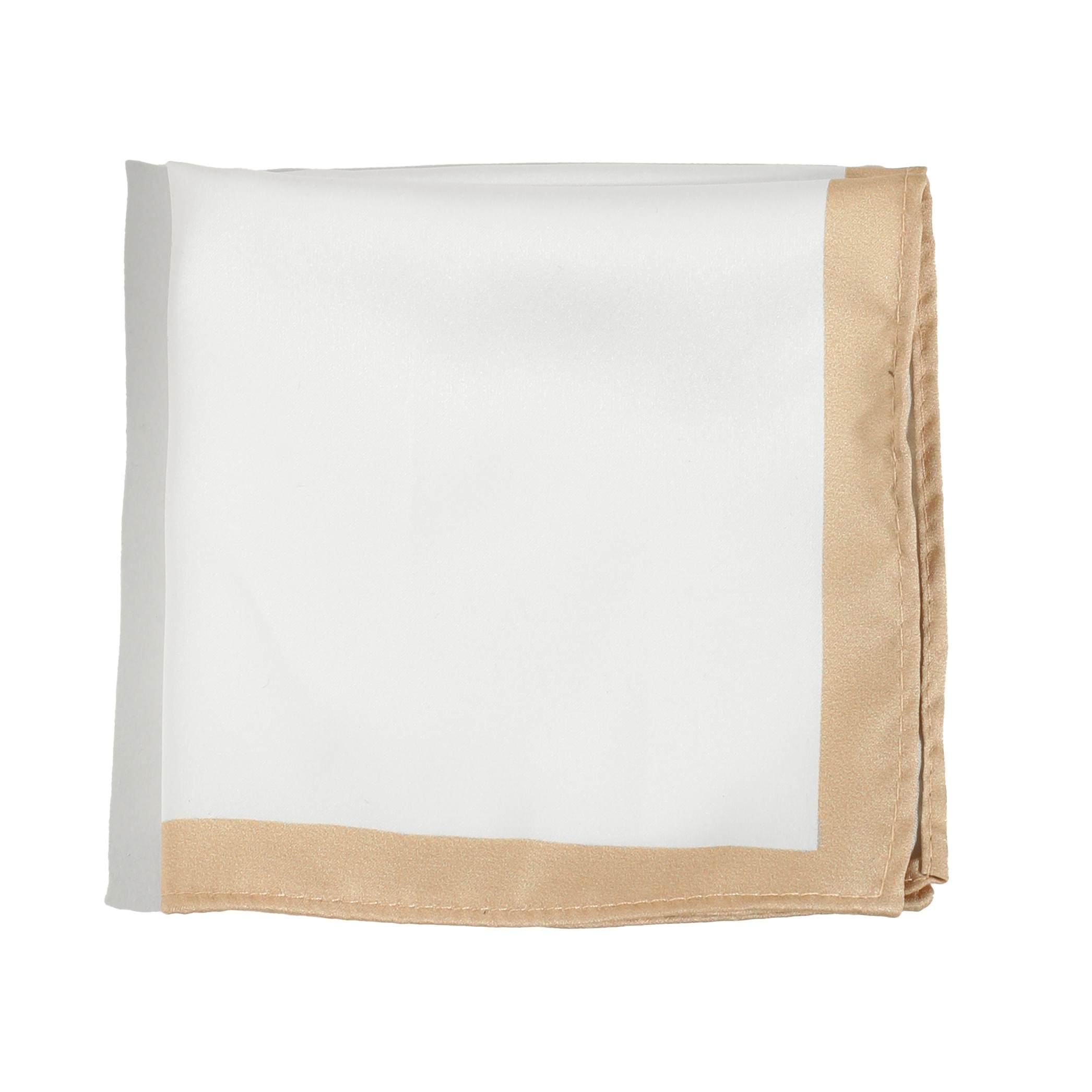 Fišer Kapesníček do klopy - bílý s béžovým lemem