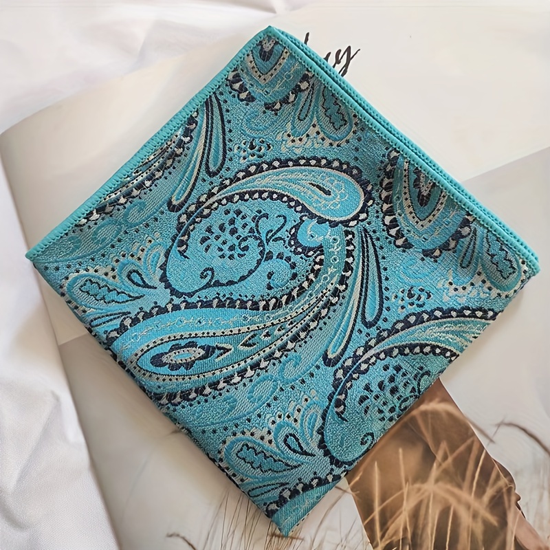 Fišer Elegantní kapesníček do saka -světle modrý paisley