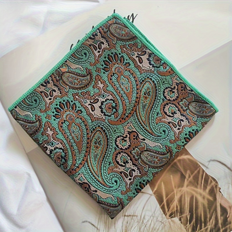 Fišer Elegantní kapesníček do saka -světle zelený paisley