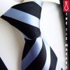 Jednoduchá černo modrý pruh kravata Beytnur 44-7