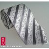 Svatební hedvábná kravata stříbrná 177-5
