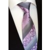 Hedvábná kravata šedo fialková