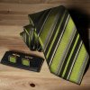 Zelený set kravata a manžetové knoflíčky