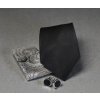 Set kravata, kapesníček a knoflíčky černá 900-24