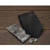 Set kravata, kapesníček a knoflíčky černá 900-24
