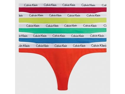 Dámská tanga Calvin Klein 5pack QD3585E - mix barev