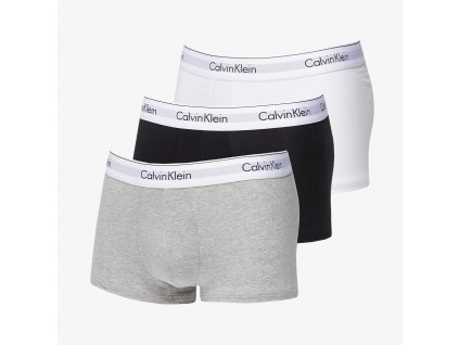 Pánské bavlněné boxerky Calvin Klein LOW  RISE TRUNKS  NB1085A 3Pack