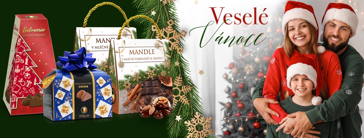 Bonboniéry a čokolády ve vánočních obalech