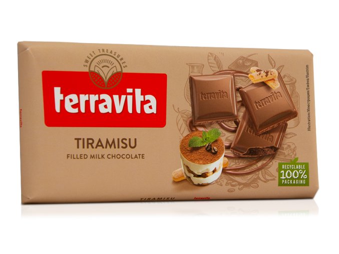 Terravita - mliečna čokoláda s náplní tiramisu 100g