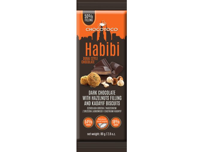 Chocoyoco DUBAI FRONT FOLIA 80 g dark orzech