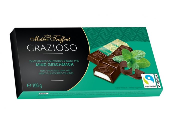 Grazioso dark chocolate with mint cream filling 100g 8x125g Image 1 Zoom image