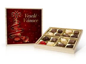 Drevo vesele vanoce cervena 200g 2024 M