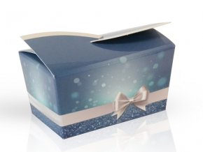 Modrá Vianočná - Minibonboniérka s čokoládovými pralinkami s lieskovoorieškovým krémom 28g