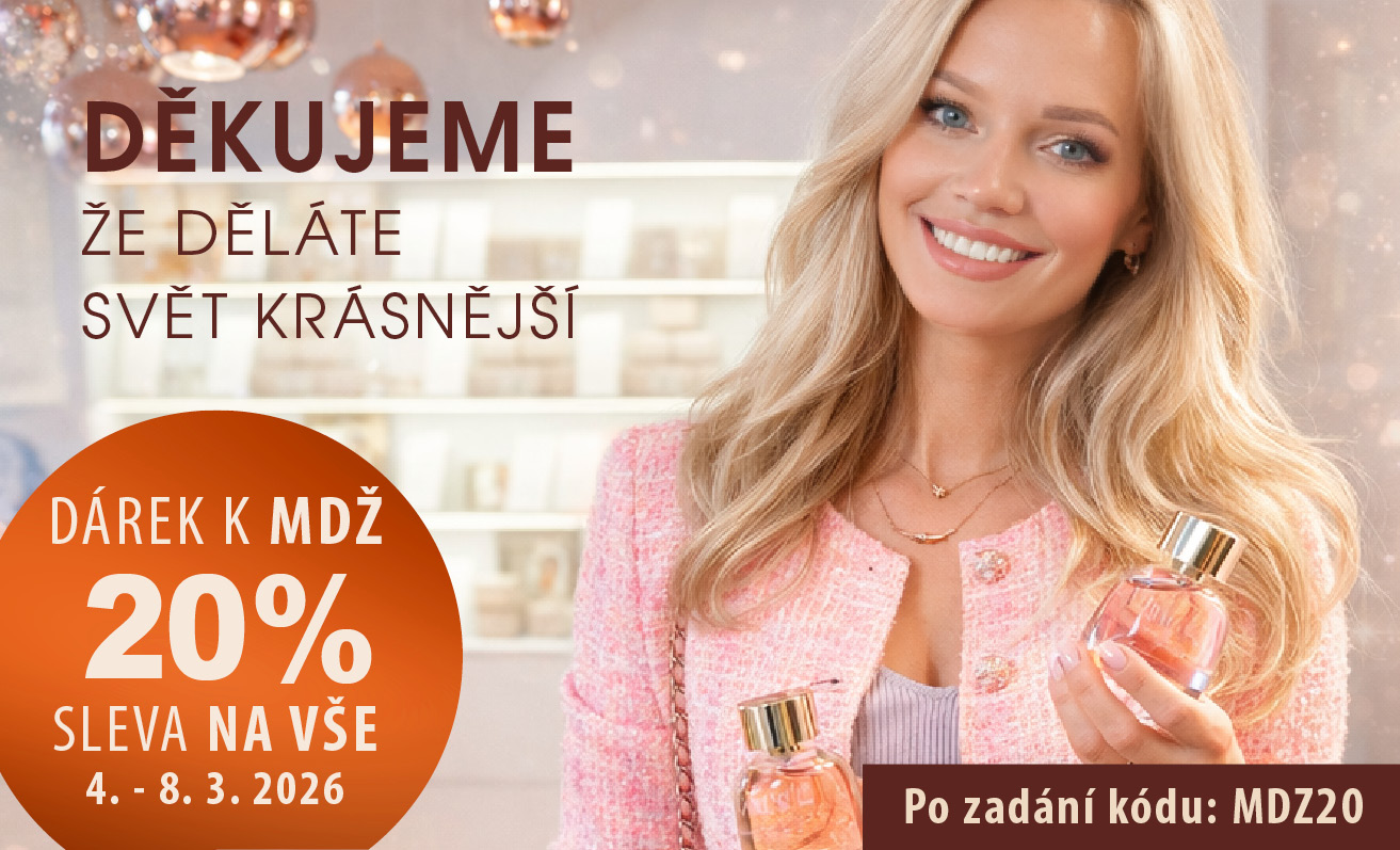 Děkujeme že děláte svět krásnější! Dárek -20% na vše s kódem MDZ20